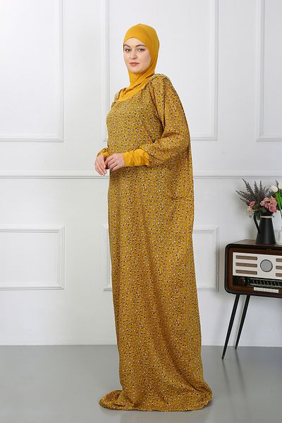 Mercan Hijab Prayer Dress - Floral Pattern
