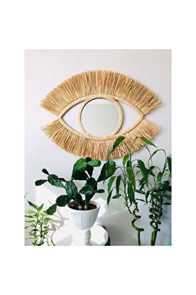 Bohem Handmade Rafya Göz Ayna Büyük Boy (orta Çapı 18 Cm) B015