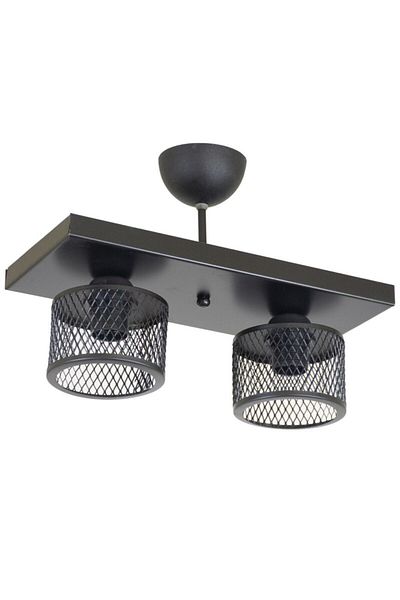 Lambadar Double Cage Model Modern Plafonier Chandelier