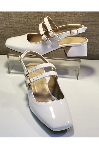 BİLENER Oxygen 126t - Women's Back Open Blunt Toe 4 Cm Heel Shoes