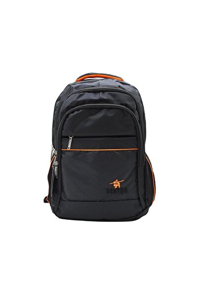 Sentor 4 Bölmeli Laptop Bölmeli Okul Sırt Çantası Turuncu Çizgili