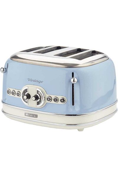 ARIETE Blue Vintage Toaster - 4 Slice 0156/05