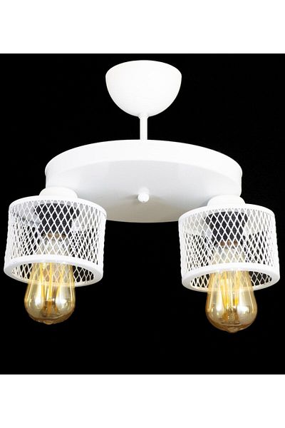 Lambadar Double Cage Model Modern Plafonier Chandelier