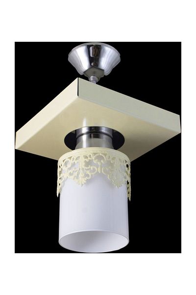 Lambadar Single Modern Sports Model Square Tray Crowned Cream Chandelier