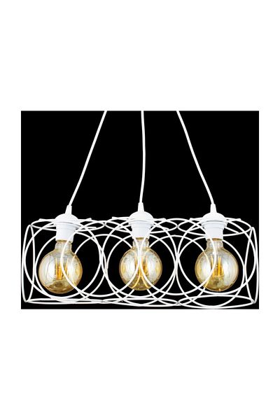 Lambadar Modern Sports Round Geometric Single White Metal Pendant Lamp Chandelier