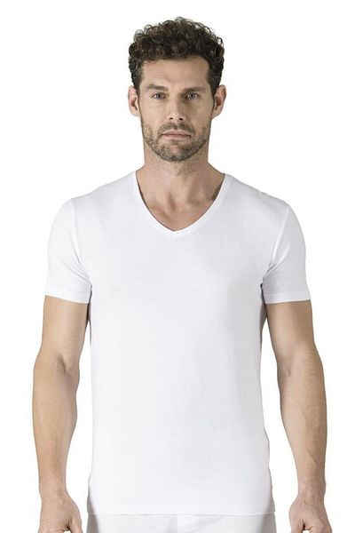 ÖZKAN 6 Pieces of Özkan Men's Modal V-Neck Undershirt - Short Sleeve Undershirt 11143
