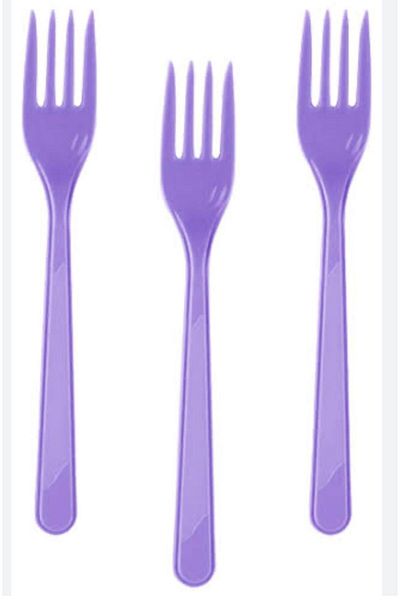 partideyince Lilac Plastic Fork - Set of 8