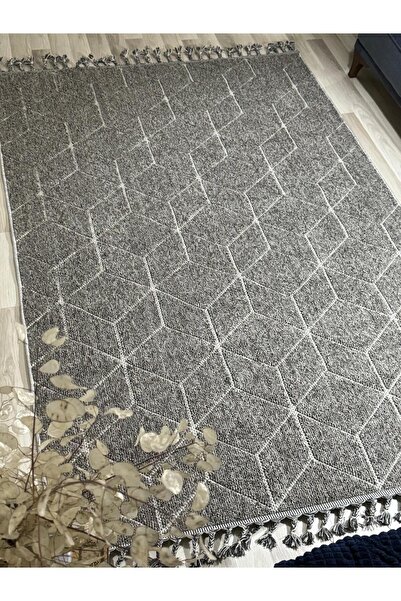 MBA Bloom 1408 Gri Halı Bukle Mutfak Halısı Kesme Halı Yolluk Balkon Halısı Antre Hol Yatak Odası Halısı