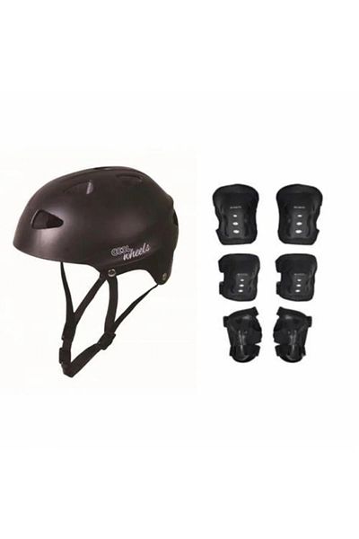 TRUST STORE Cool Wheels Children's Bicycle Roller Skate Helmet Blue and 6-Piece Knee Pad Elbow Pad Set