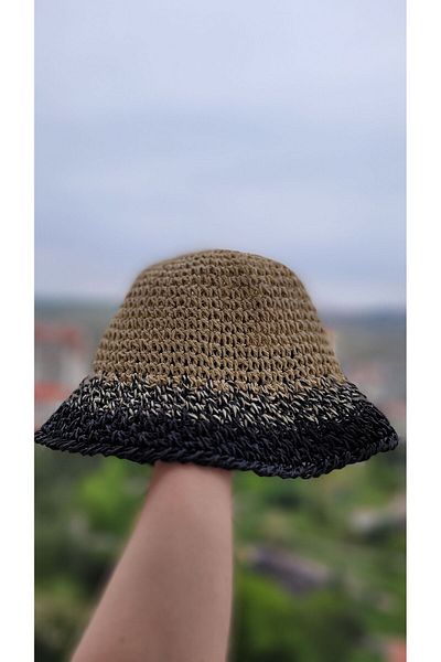 FRESCO SCARFS Ψάθινο γυναικείο καπέλο πλεξίματος Bucket