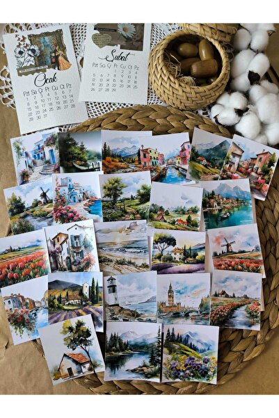 SelisCraft Manzara Temalı Tekli Parlak Etiket Seti 01 Ajanda Planlayıcı Bulle...