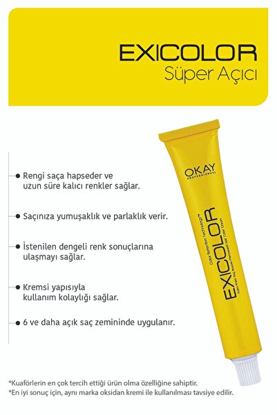 Exicolor 12.01 YOĞUN KÜLLÜ SÜPER AÇICI Kalıcı Krem Saç Boyası 60ml