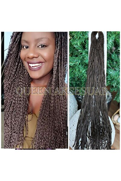 Queen Nelly Afrika Brezilya rasta afro uzun örgü ipi postiş takma saç çikolat...