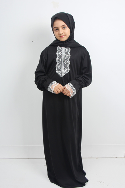 Kutay Collection Lace Prayer Dress for Young Girl