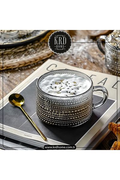 KRD Home 2-Piece Heat Resistant Vintage Iskandinav Style Cup Set Vintage Coffee and Sweet Promise Cup