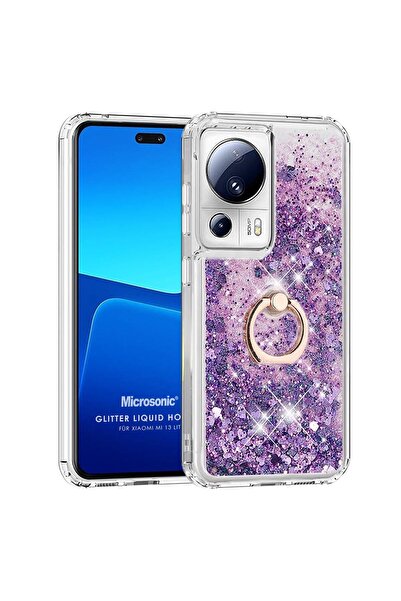 Microsonic Xiaomi Mi 13 Lite Kılıf Glitter Liquid Holder Mor