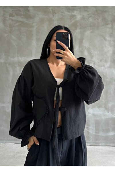 Marbella New Season Women's Shirt Blouse - Heart and Tie Front Detail