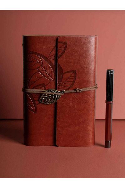 MRShopping Комплект тефтер и химикалка MR Leather Kraft Paper, подаръчен комплект, специален дизайн