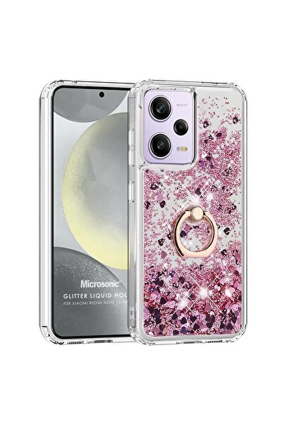 Microsonic Xiaomi Redmi Note 12 Pro 5G Kılıf Glitter Liquid Holder Pembe