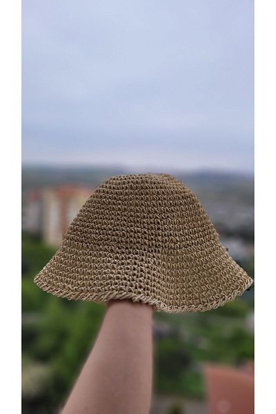 FRESCO SCARFS Ψάθινο γυναικείο καπέλο πλεξίματος Bucket