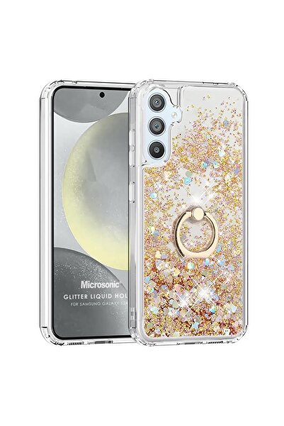 Microsonic Samsung Galaxy S24 Kılıf Glitter Liquid Holder Gold