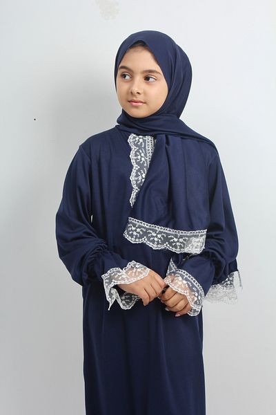 Kutay Collection Lace Prayer Dress for Young Girl