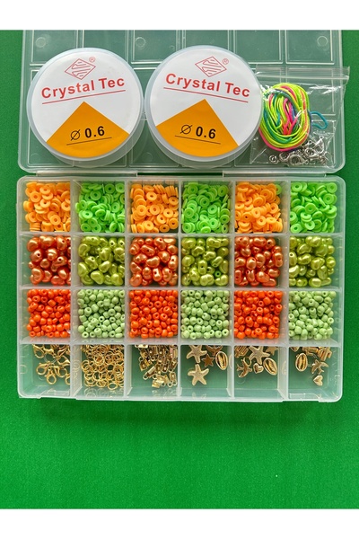 LİVZA BİJUTERİ 24 Gözlü Kutuda Fimo İnci Hobi Takı Yapım Seti