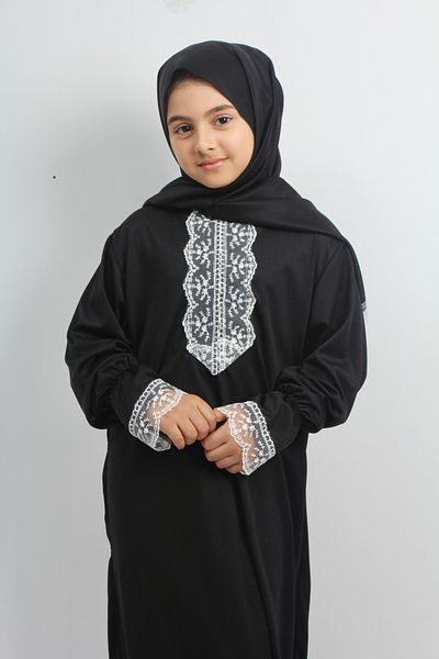 Kutay Collection Lace Prayer Dress for Young Girl