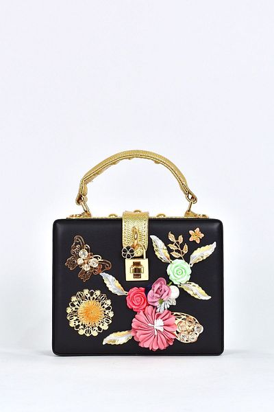 ELATAE Women's Shoulder Strap Floral Evening Dress Daily Handbag 17605