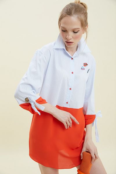 VERDA Striped Cotton Tunic - Bird Eye Detail, Two Colors