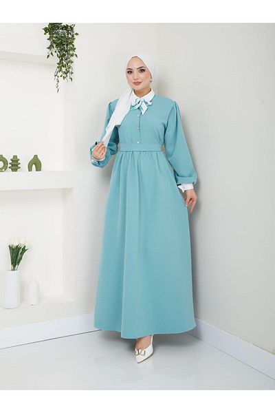MODAMERSİ Green Hijab Women's Dress