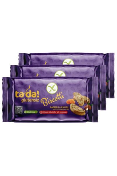 Tada Glutensiz Gluten Free Bademli Kayısılı Bıscotti 110 Gr (3 Adet)