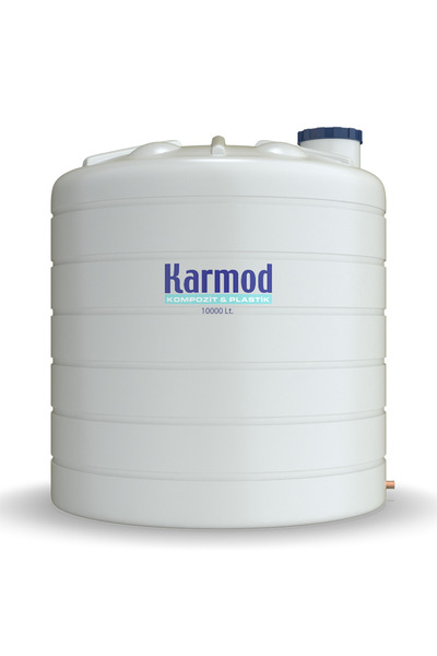 Karmod 10 Ton Polietilen Dikey Su Deposu - Beyaz