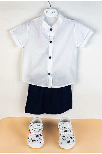 Yalçınoğlu 3 Kids Shirt and Shorts Set - 18 Teddy Bear