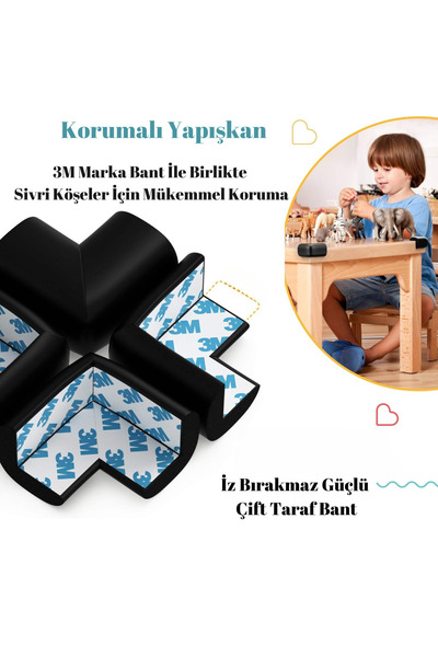 Miningaa 12 Pcs Corner Protector Cushion Pure Rubber Table Coffee Table Edge Corner Protector Child Baby Safety Protection