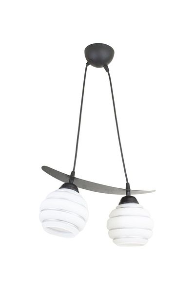 Lambadar Triple Silver Strip Glass Boat Model Style Pendant Lamp Chandelier