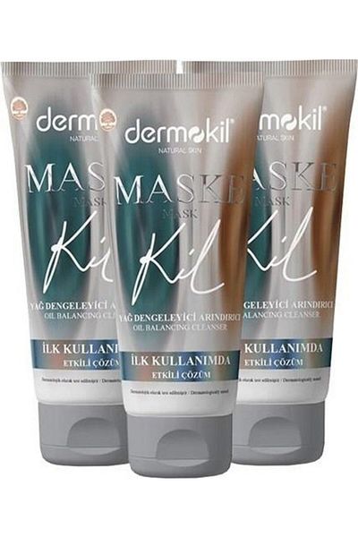 Dermokil 75 Ml X 3 Pieces Face Clay Mask - Oil Balancing and Purifying
