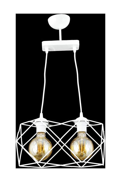 Lambadar Modern Sports Square Geometric Single White Metal Pendant Lamp Chandelier