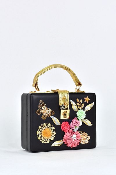 ELATAE Women's Shoulder Strap Floral Evening Dress Daily Handbag 17605