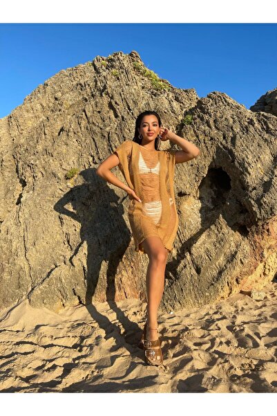 kenza'a Γυναικείο φόρεμα παραλίας με λεπτομέρεια από σχοινί