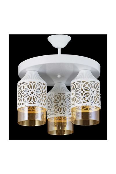 Lambadar Triple Sports Model Modern Retro Rustic Chandelier Balcam