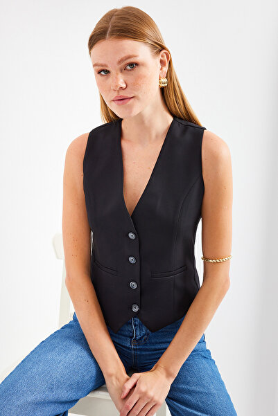 Bigdart 6796 Kısa Dokuma Yelek - Siyah