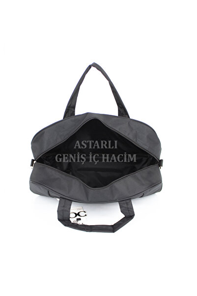 Case Club 2 Adet Kabin Boy El Valizi Orta Boy El ve Omuz Çantası Astarlı İç Bölüm Omuz Askılı Siyah Lacivert