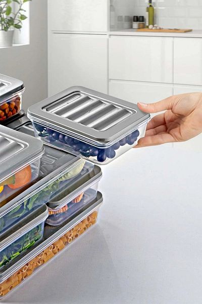 Open Home Concept Gray Set of 6 - Freshbox Storage Container Suitable for Microwave and Diffraction