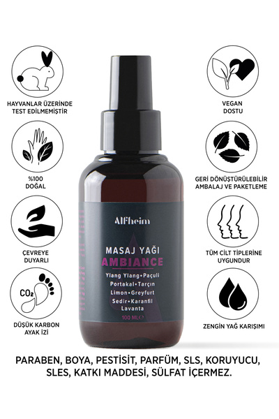 Alfheim Ambiance Masaj Yağı/ Keyifli Anlar Için Masaj Yağı/ 100 Ml