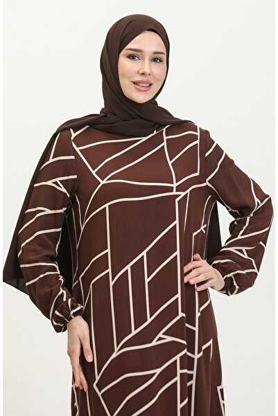 new ats Φόρεμα βισκόζης με σχέδιο - Φούστα μαζεμένη