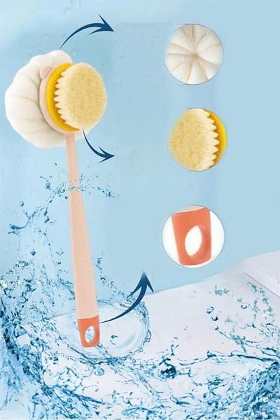 Hayveys Reversible Bath Loofah And Bath Shower Sponge Brush With Handle