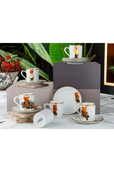 ROY KING Royking Bear 6-Piece Coffee Color Cup Set - BR 001