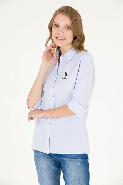 U.S. Polo Assn. WOX23Y Cămașă slim cu mânecă lungă pentru femei