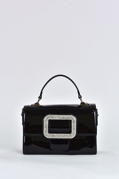 ELATAE Patent Leather Women's Evening Dress Daily Handbag with Shoulder Strap - 17339